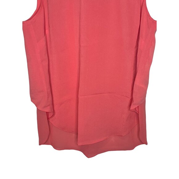 DKNY Sleeveless Layered Tank Blouse Shell Pink Coral Medium Workwear Career Top - Picture 4 of 8